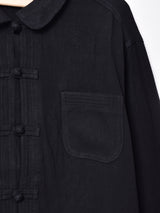 【2色展開】Backersラウンドカラーチャイナデザイン長袖シャツ