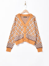 Meridian総柄 フェイクモヘアカーディガン