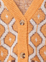 Meridian総柄 フェイクモヘアカーディガン