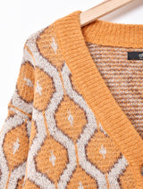 Meridian総柄 フェイクモヘアカーディガン