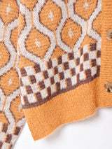 Meridian総柄 フェイクモヘアカーディガン