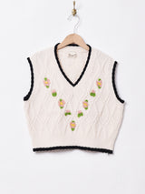 Elcaminoフラワー刺繍ベスト