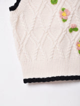 Elcaminoフラワー刺繍ベスト