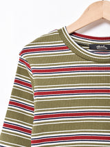 【3色展開】Meridian長袖 マルチボーダートップス