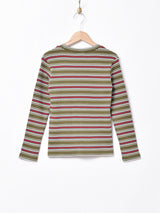 【3色展開】Meridian長袖 マルチボーダートップス