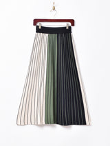 【2色展開】Meridian3色ストライプスカート