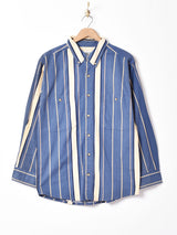長袖 ストライプシャツ