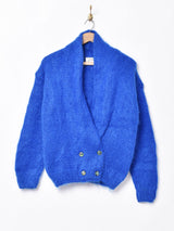 ラメボタン モヘアカーディガン