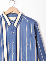 長袖 ストライプシャツ