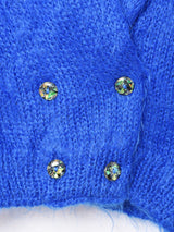 ラメボタン モヘアカーディガン