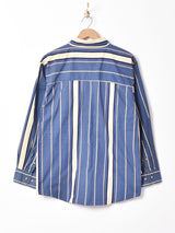 長袖 ストライプシャツ