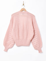 ローゲージ編み カーディガン