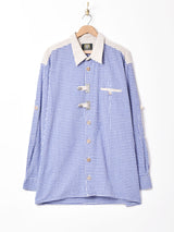 ギンガムチェック 長袖 チロルシャツ