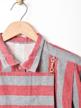 イタリア製 ストライプデザイン 長袖トップス