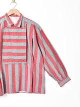 イタリア製 ストライプデザイン 長袖トップス