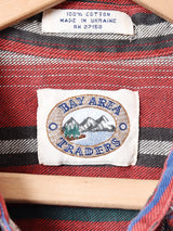 マルチストライプ 長袖フランネルシャツ