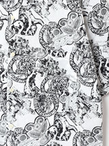 モノトーン 総柄 半袖シャツ