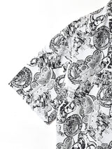 モノトーン 総柄 半袖シャツ