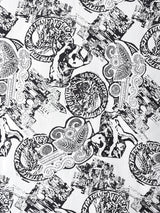 モノトーン 総柄 半袖シャツ