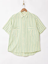 ストライプ ダブルポケット 半袖シャツ