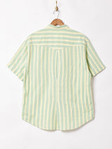 ストライプ ダブルポケット 半袖シャツ