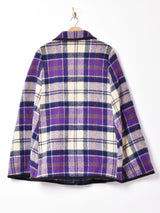 リバーシブル チェック柄 パイピングポンチョ