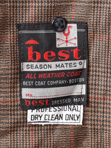 グレンチェック柄 ステンカラーコート