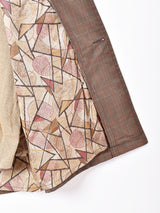 グレンチェック柄 ステンカラーコート