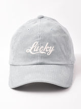 【2色展開】刺繍 コーデュロイキャップ 【Luckey】