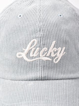 【2色展開】刺繍 コーデュロイキャップ 【Luckey】
