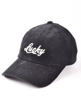 【2色展開】刺繍 コーデュロイキャップ 【Luckey】
