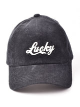 【2色展開】刺繍 コーデュロイキャップ 【Luckey】