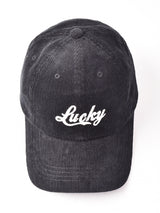 【2色展開】刺繍 コーデュロイキャップ 【Luckey】
