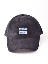 【2色展開】刺繍 コーデュロイキャップ 【WHAT】