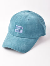 【2色展開】刺繍 コーデュロイキャップ 【WHAT】