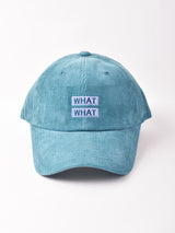 【2色展開】刺繍 コーデュロイキャップ 【WHAT】