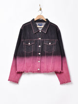 ツーカラー カットオフデニムジャケット