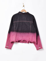 ツーカラー カットオフデニムジャケット