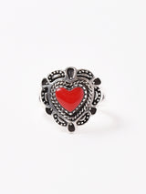 【2色展開】ハートストーン ネイティブデザインリング