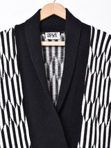 総柄 ダブルボタン ニットカーディガン