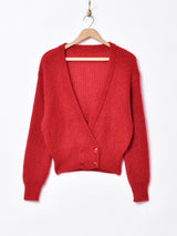 ダブルボタン モヘアニットカーディガン