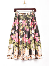 オーストリア製 花柄 フレアスカート