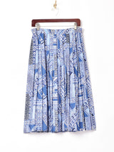 総柄 プリーツスカート