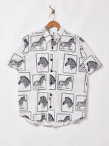 TEMPTATIONゼブラプリント半袖シャツ