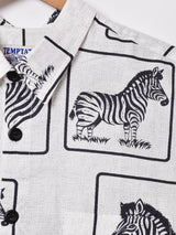 TEMPTATIONゼブラプリント半袖シャツ