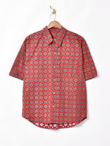 【2色展開】小紋柄 半袖シャツ