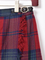 チェック柄 ラップウールスカート