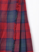 チェック柄 ラップウールスカート