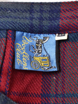 チェック柄 ラップウールスカート