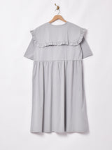 【2色展開】Meridianビッグフリルカラー 半袖ワンピース